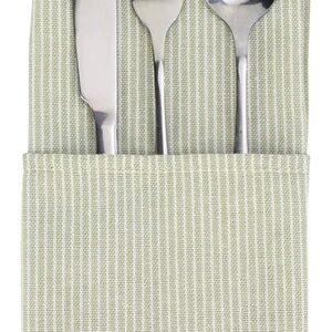 Striped Green linen napkins